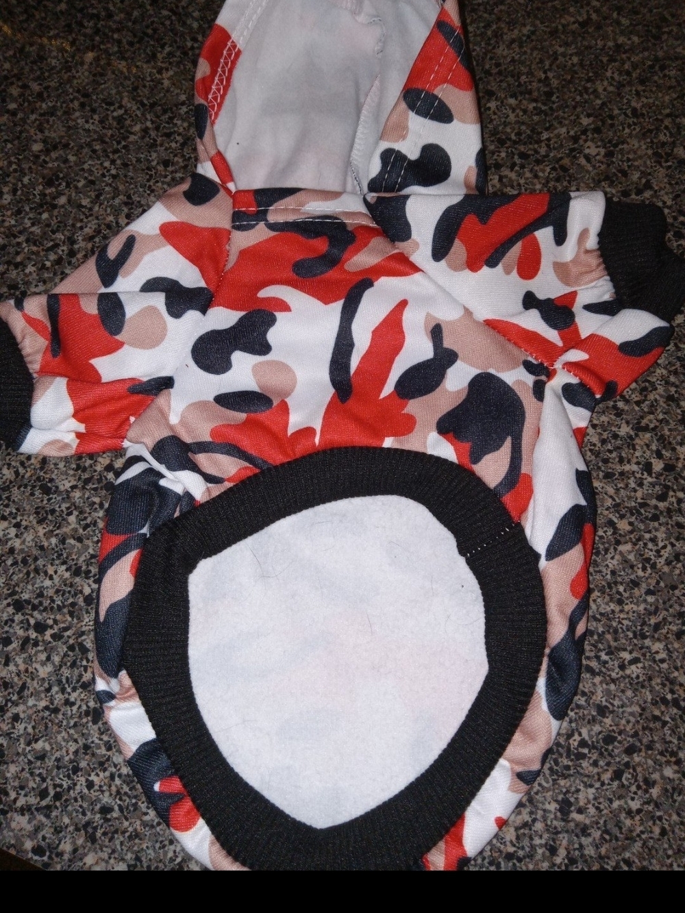 Red & Black Camo Dog Hoodie - Comfortable Hooded Sweatshirt